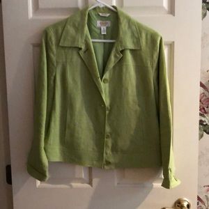 Talbots light green 100% Irish linen jacket. Size 10.
